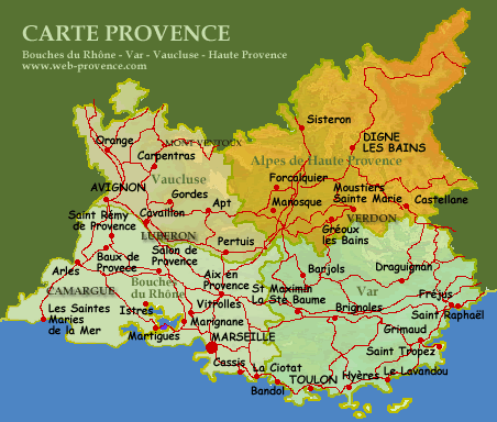 Carte Sud France